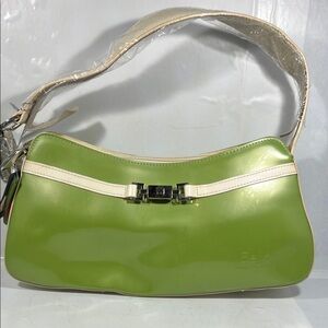 Beijo Green and Cream Shoulder Bag